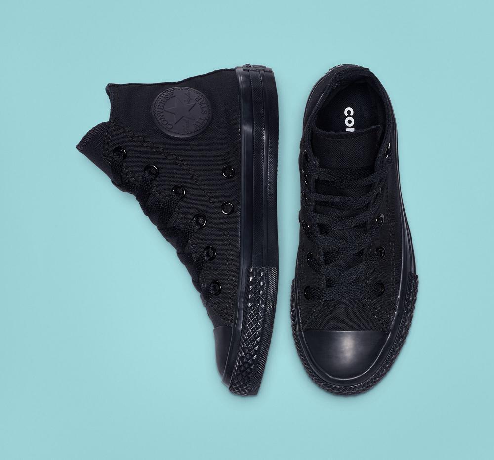 High Tops Tenis Converse Chuck Taylor All Star Classic Little Kids Niña Negras  Colombia |  GZWJD-8562