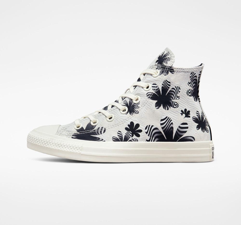 High Tops Tenis Converse Chuck Taylor All Star Desert Floral Mujer Gris Verde Menta Negras  Colombia |  HKBOF-4209