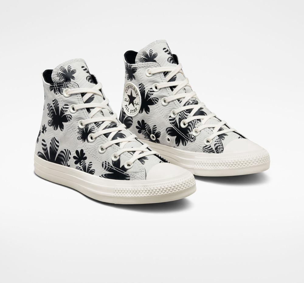 High Tops Tenis Converse Chuck Taylor All Star Desert Floral Mujer Gris Verde Menta Negras  Colombia |  HKBOF-4209