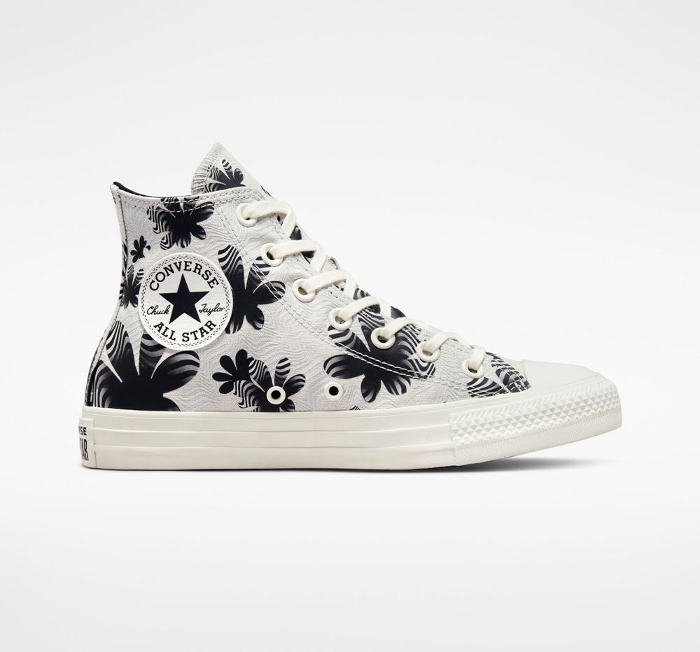 High Tops Tenis Converse Chuck Taylor All Star Desert Floral Mujer Gris Verde Menta Negras  Colombia |  HKBOF-4209