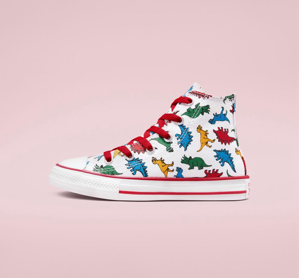High Tops Tenis Converse Chuck Taylor All Star Dinosaurs Little Kids Niño Blancas Rojas Azules  Colombia |  IGLSA-0985