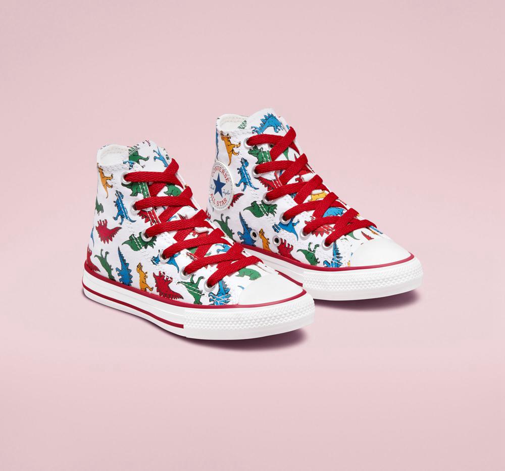 High Tops Tenis Converse Chuck Taylor All Star Dinosaurs Little Kids Niño Blancas Rojas Azules  Colombia |  IGLSA-0985