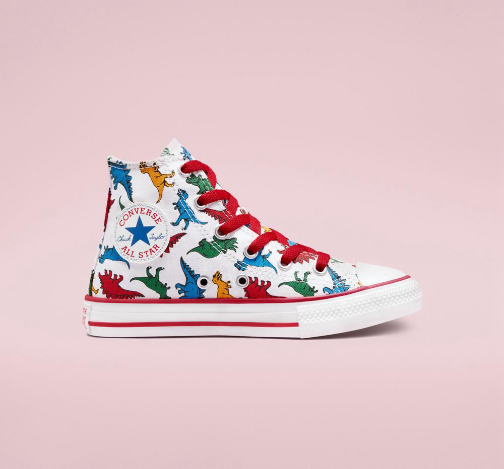 High Tops Tenis Converse Chuck Taylor All Star Dinosaurs Little Kids Niño Blancas Rojas Azules  Colombia |  IGLSA-0985
