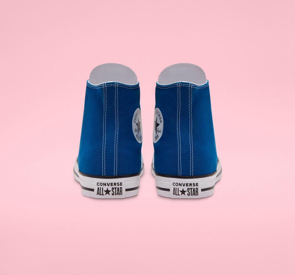 High Tops Tenis Converse Chuck Taylor All Star Seasonal Color Unisex Hombre Azules Blancas Blancas  Colombia |  ILVZO-3172