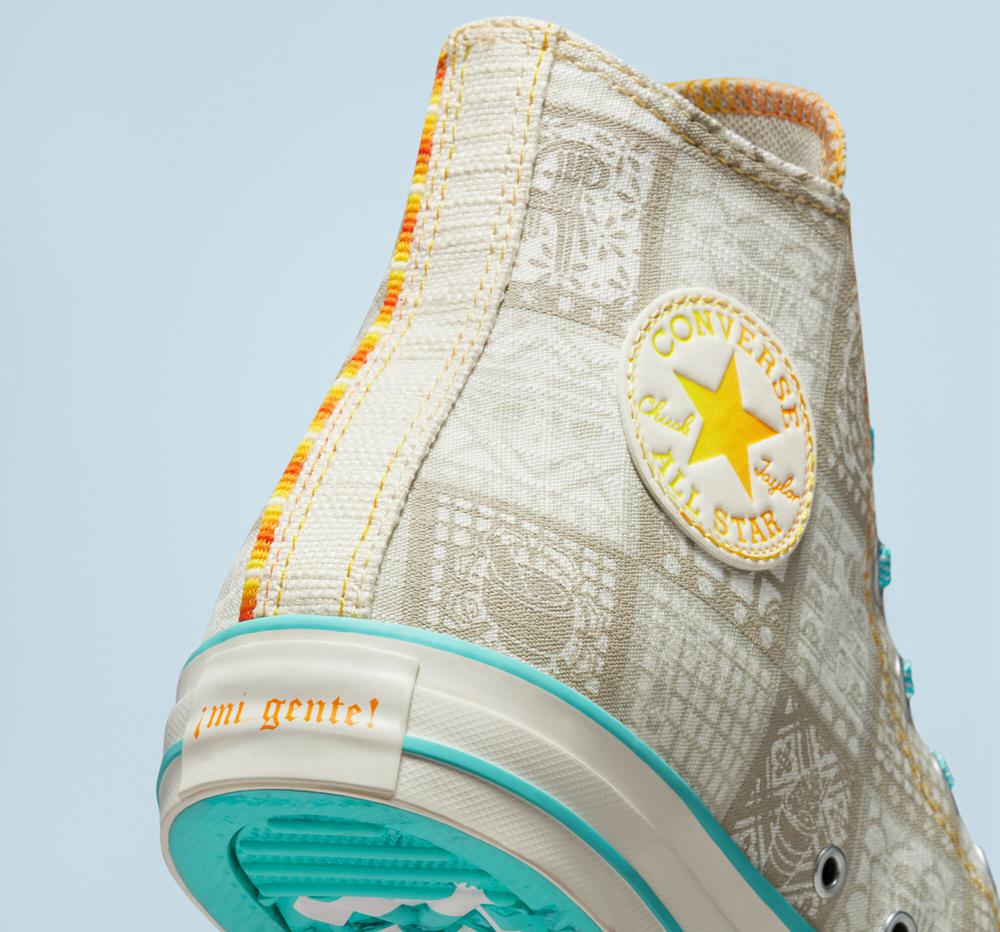 High Tops Tenis Converse Chuck Taylor All Star Mi Gente%2C Mi Alegria Unisex Mujer Blancas  Colombia |  IRXBA-7853
