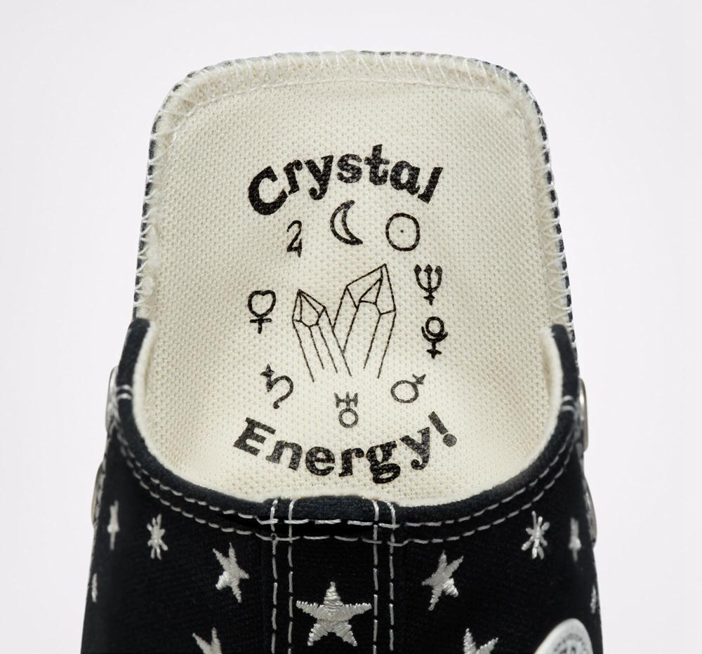High Tops Tenis Converse Chuck Taylor All Star Embroidered Stars Mujer Negras Blancas  Colombia |  JAWQR-4621