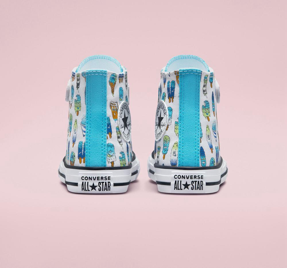 High Tops Tenis Converse Chuck Taylor All Star Easy On Frozen Treats Little Kids Niña Blancas Azules  Colombia |  JNSOB-3107