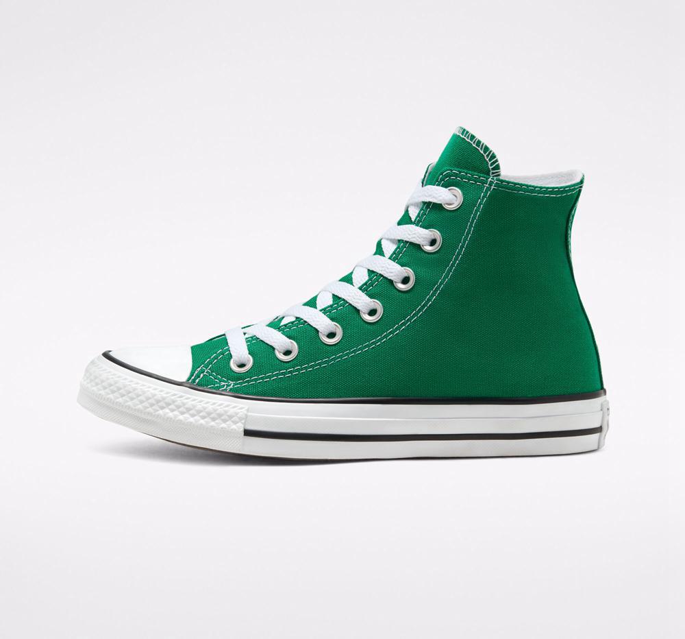High Tops Tenis Converse Chuck Taylor All Star Classic Unisex Hombre Verde Blancas Blancas  Colombia |  JOYAM-7546