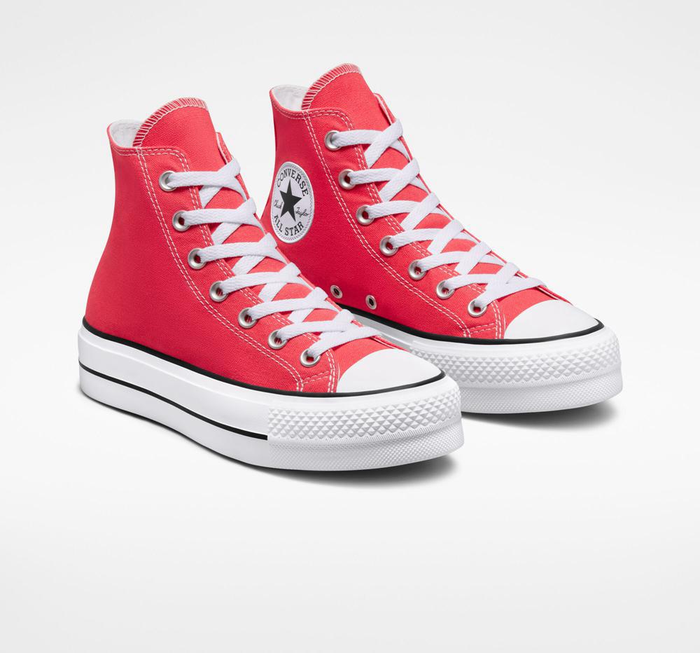 High Tops Tenis Converse Chuck Taylor All Star Lift Plataforma Surplus Canvas Mujer Rojas  Colombia |  JYOFI-6805