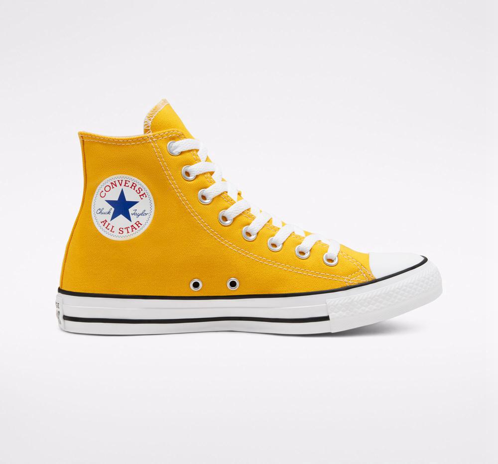High Tops Tenis Converse Chuck Taylor All Star Classic Unisex Hombre Amarillo Limón  Colombia |  KBUET-0586