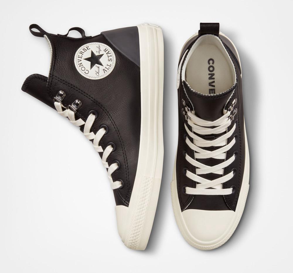 High Tops Tenis Converse Chuck Taylor All Star Leather Hike Mujer Negras Negras  Colombia |  LJIOQ-5936