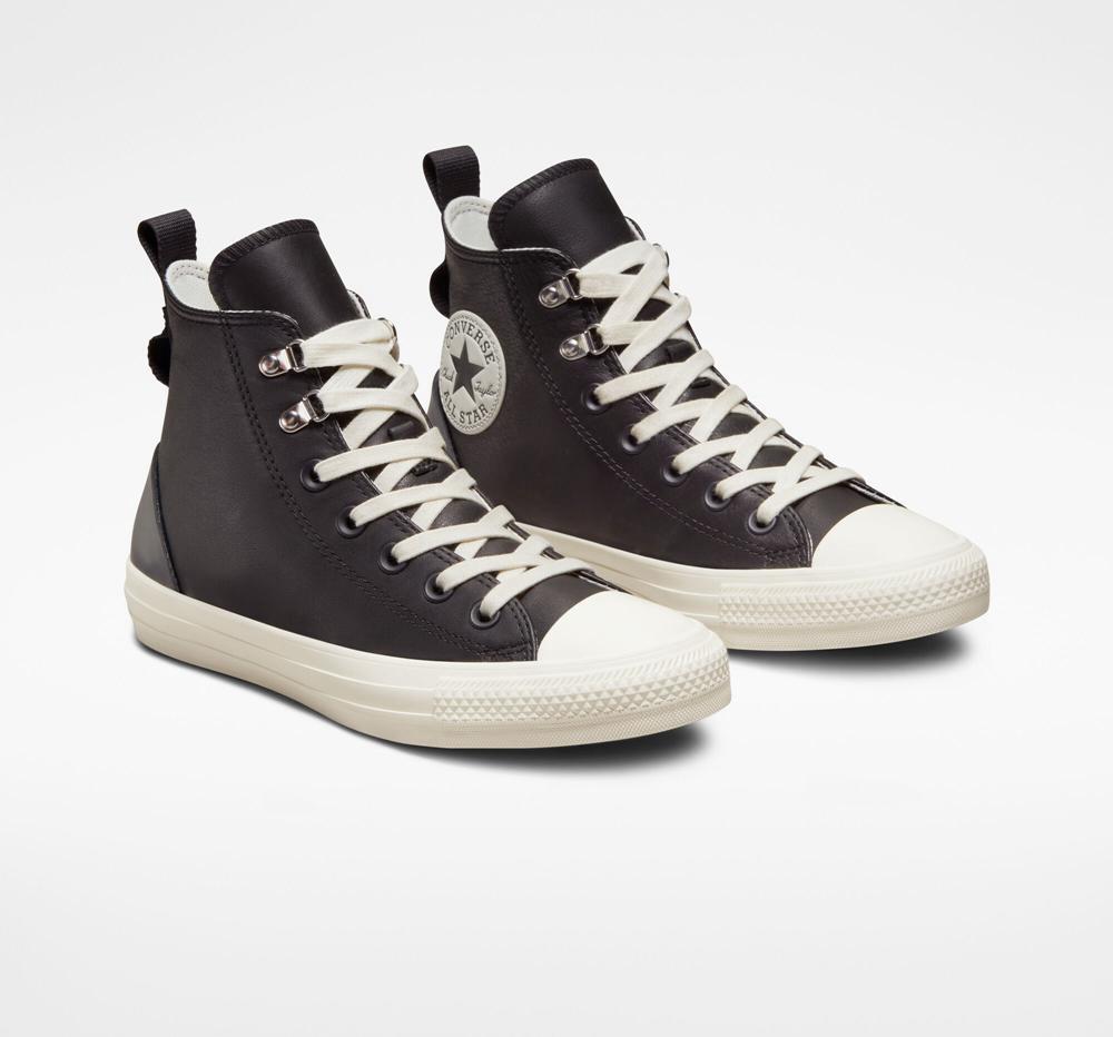 High Tops Tenis Converse Chuck Taylor All Star Leather Hike Mujer Negras Negras  Colombia |  LJIOQ-5936