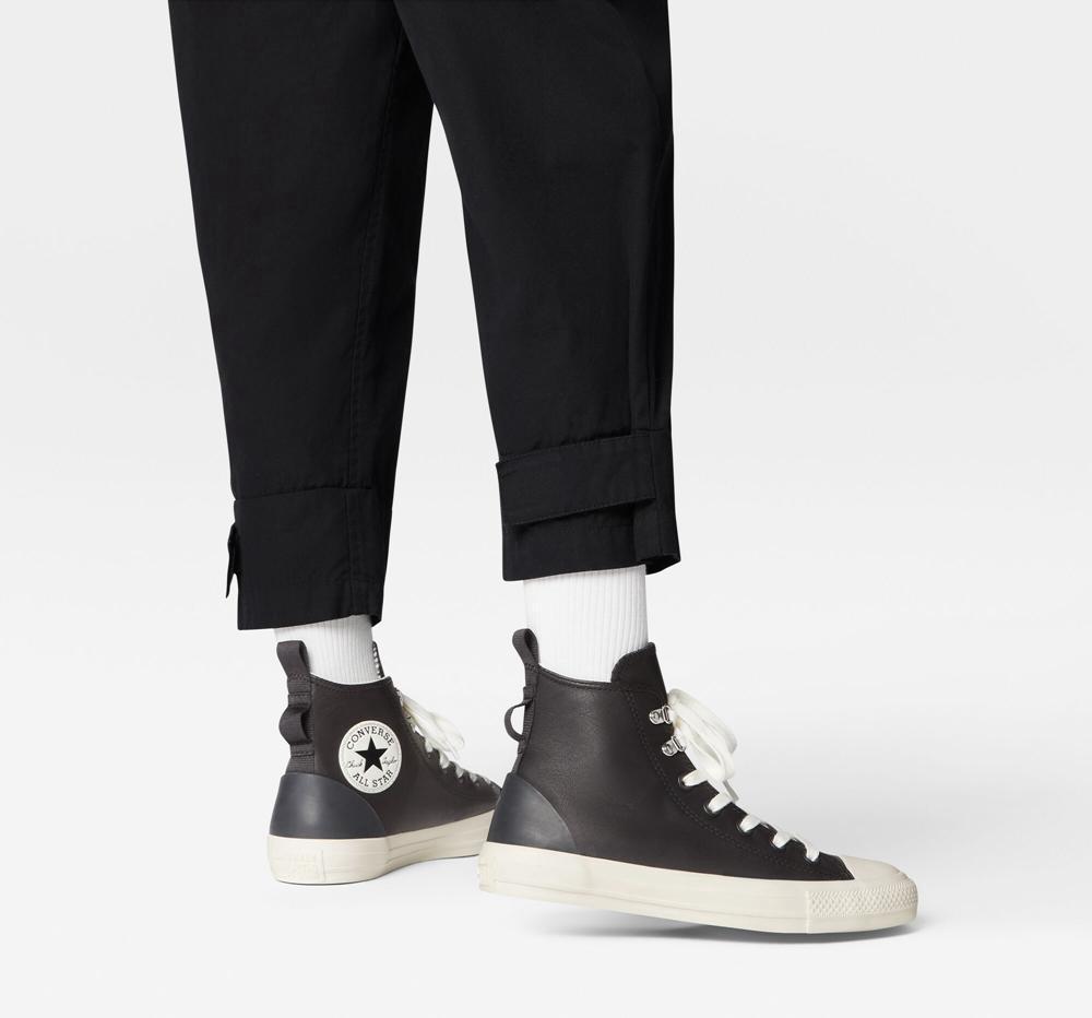 High Tops Tenis Converse Chuck Taylor All Star Leather Hike Mujer Negras Negras  Colombia |  LJIOQ-5936