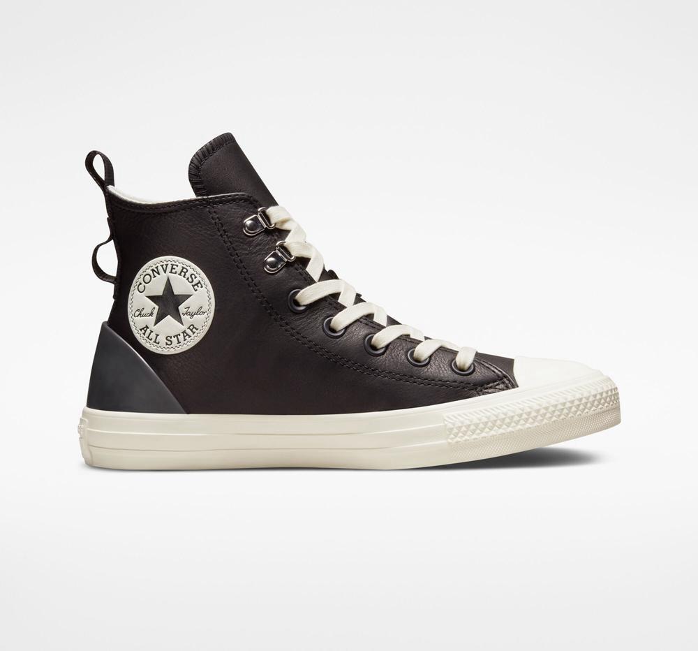 High Tops Tenis Converse Chuck Taylor All Star Leather Hike Mujer Negras Negras  Colombia |  LJIOQ-5936