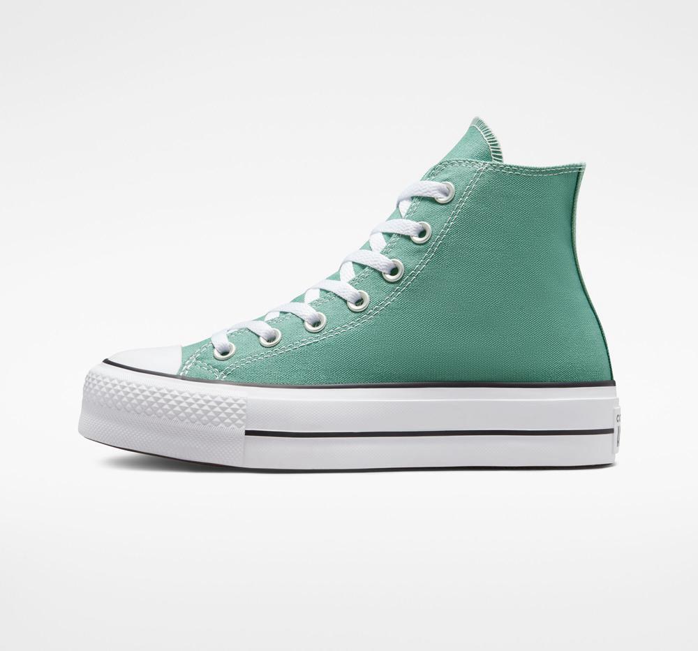 High Tops Tenis Converse Chuck Taylor All Star Lift Plataforma Surplus Canvas Mujer Verde Menta  Colombia |  MRCTE-2381