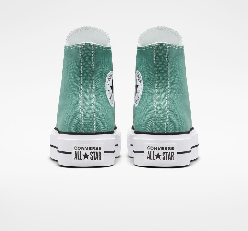 High Tops Tenis Converse Chuck Taylor All Star Lift Plataforma Surplus Canvas Mujer Verde Menta  Colombia |  MRCTE-2381