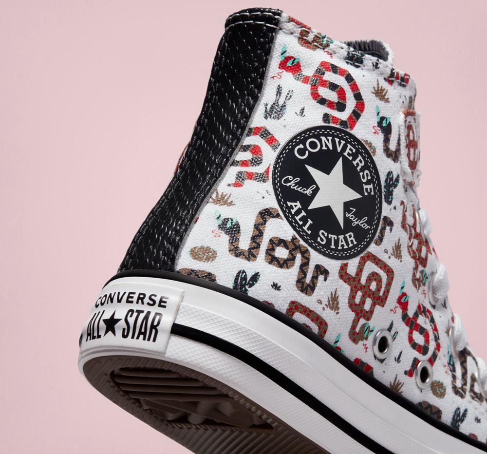 High Tops Tenis Converse Chuck Taylor All Star Easy On Snake Little Kids Niño Blancas Gris Rojas  Colombia |  NIFTS-9806