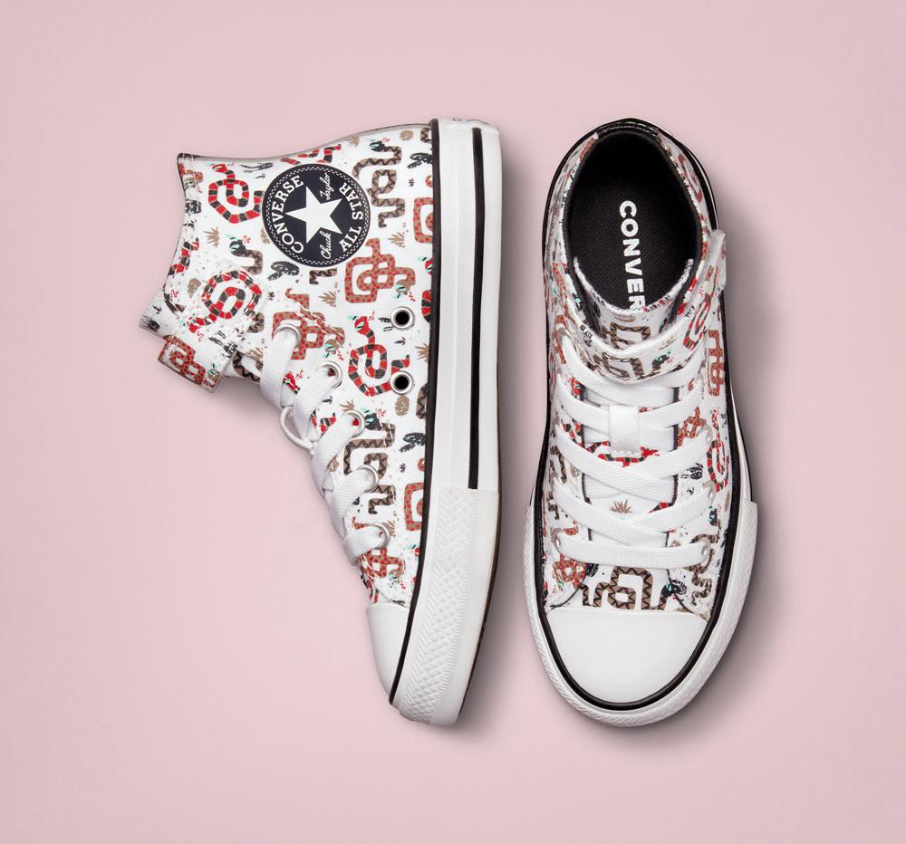 High Tops Tenis Converse Chuck Taylor All Star Easy On Snake Little Kids Niño Blancas Gris Rojas  Colombia |  NIFTS-9806