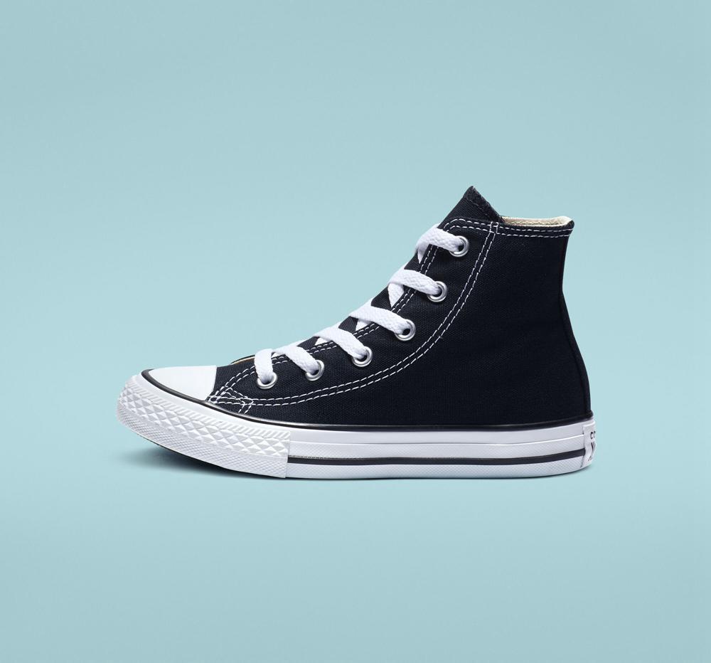High Tops Tenis Converse Chuck Taylor All Star Classic Little Kids Niña Negras  Colombia |  NREFZ-3194