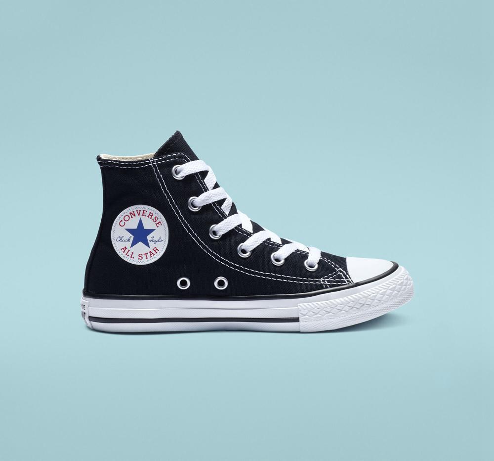 High Tops Tenis Converse Chuck Taylor All Star Classic Little Kids Niña Negras  Colombia |  NREFZ-3194
