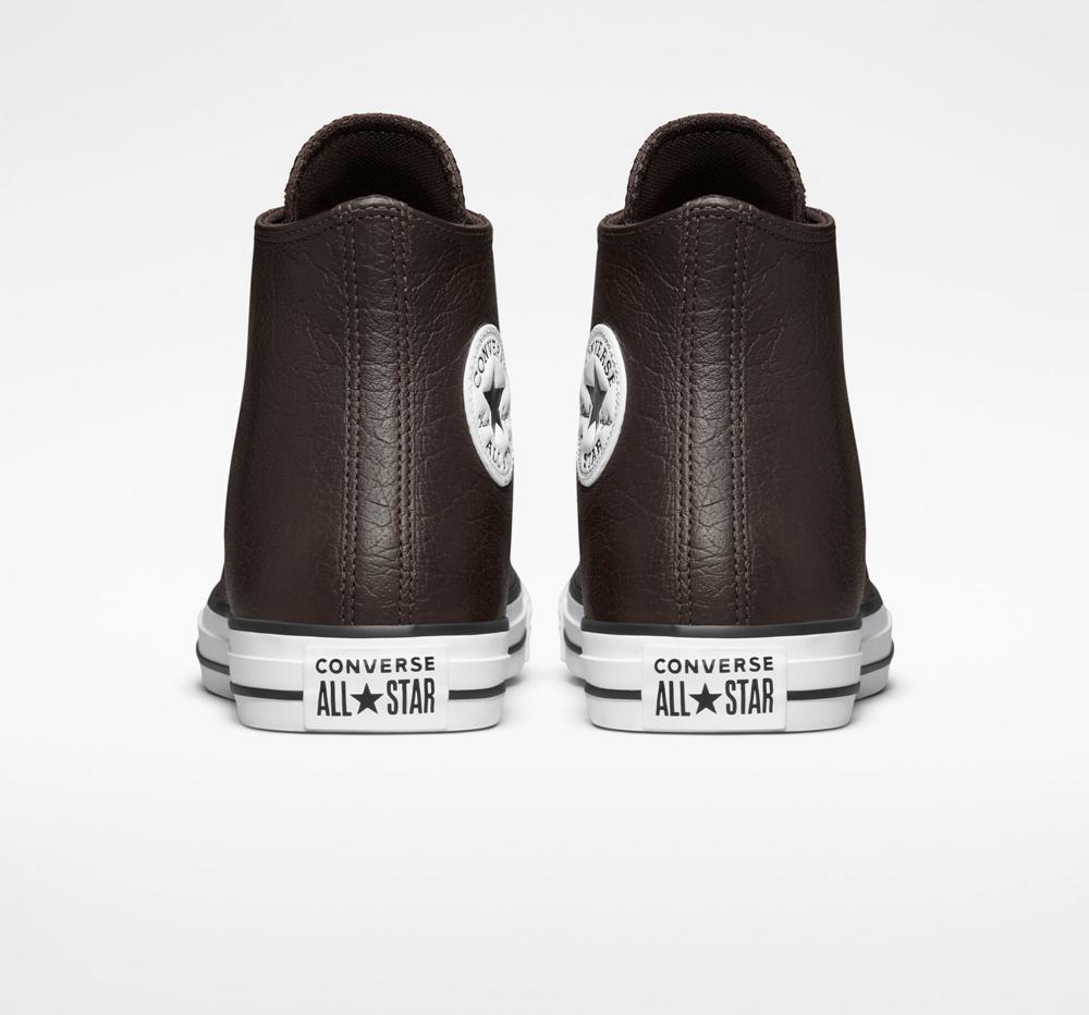 High Tops Tenis Converse Chuck Taylor All Star Tumbled Leather Unisex Mujer Marrones Blancas Negras  Colombia |  NSIHD-9614