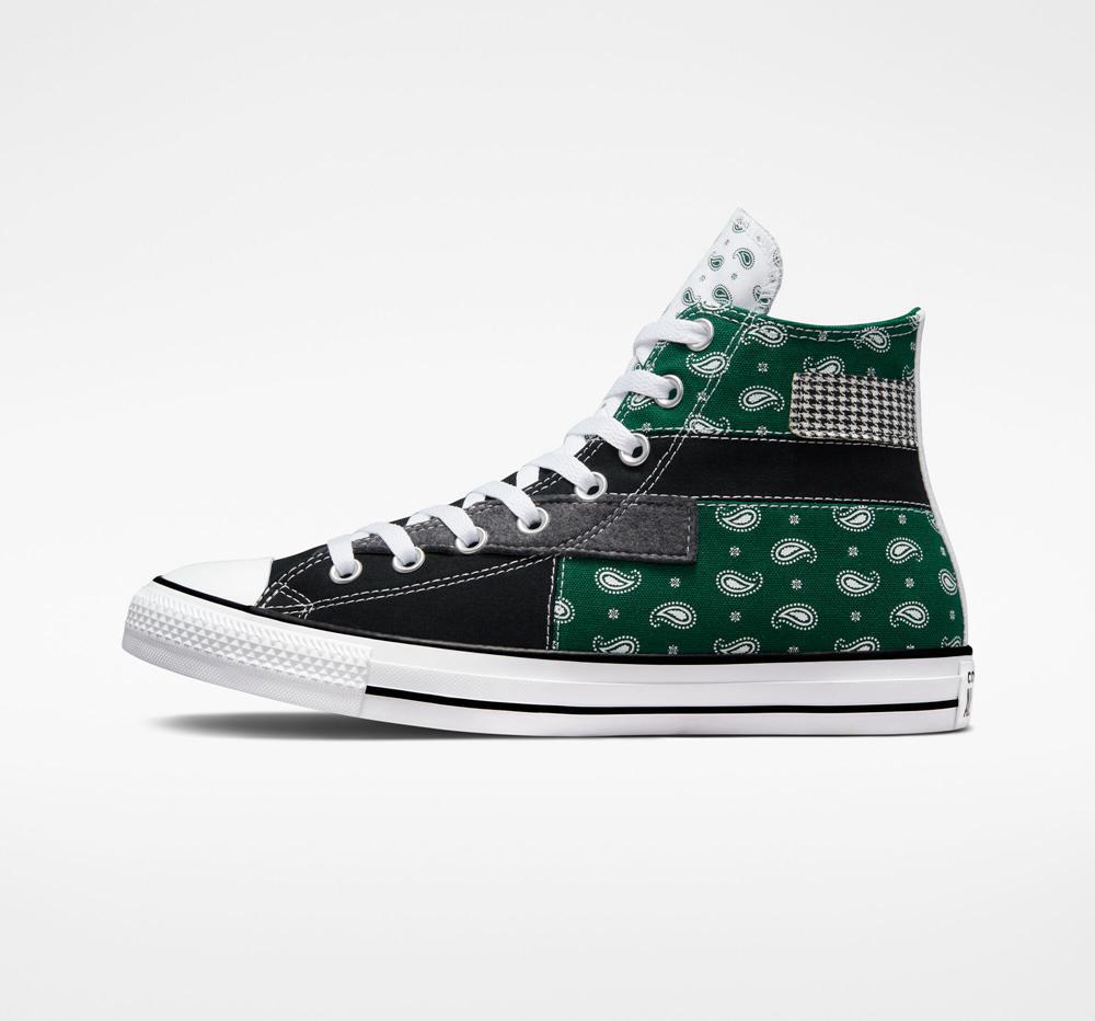 High Tops Tenis Converse Chuck Taylor All Star Hacked Patterns Unisex Hombre Verde Negras Blancas  Colombia |  OLUMP-7463
