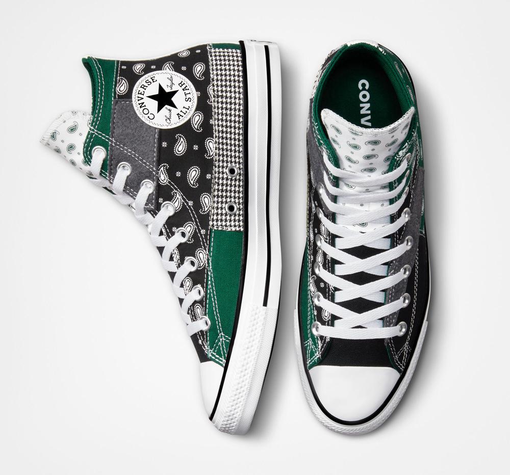 High Tops Tenis Converse Chuck Taylor All Star Hacked Patterns Unisex Hombre Verde Negras Blancas  Colombia |  OLUMP-7463