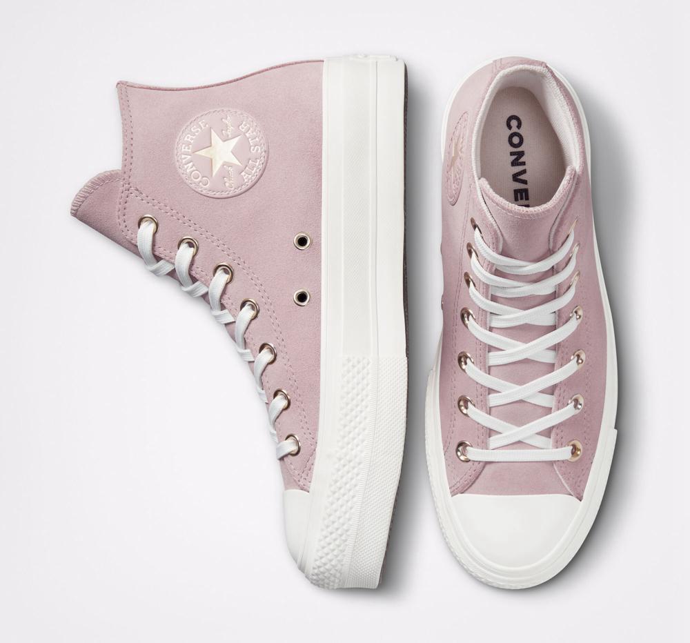 High Tops Tenis Converse Chuck Taylor All Star Lift Plataforma Earthy Neutrals Mujer Rosas  Colombia |  QUSFE-4012