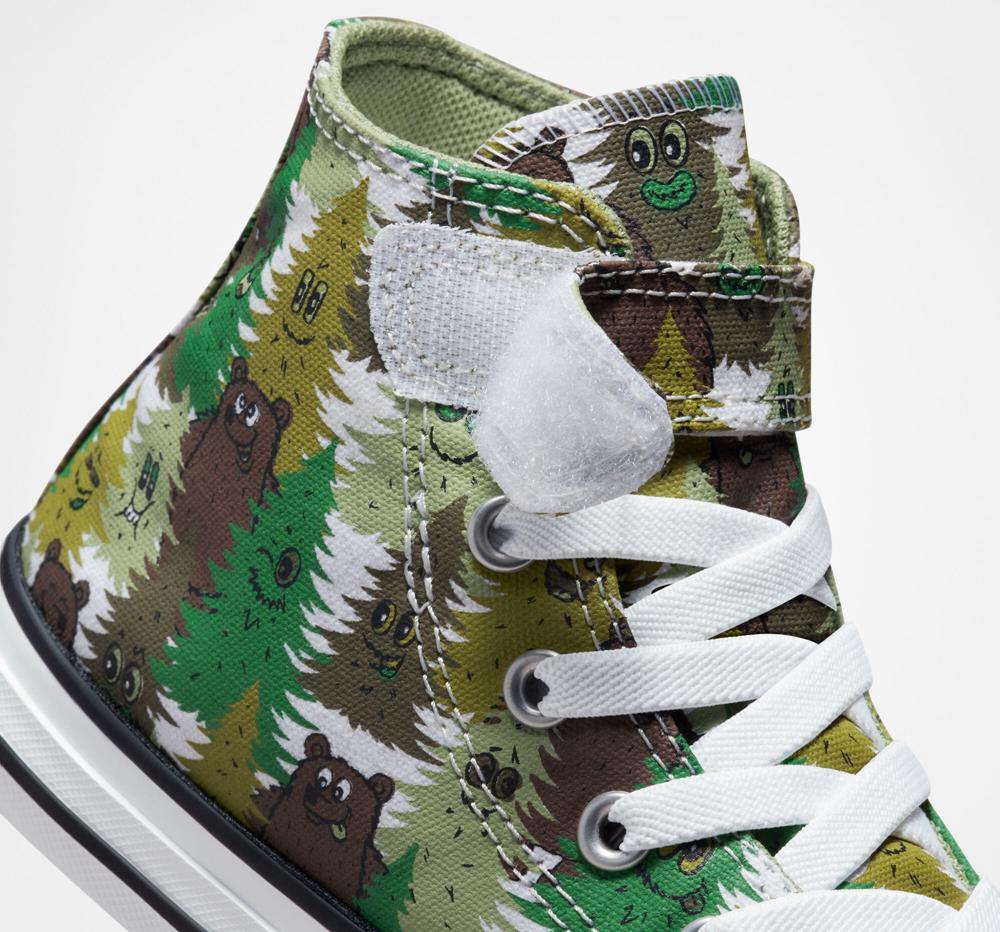 High Tops Tenis Converse Chuck Taylor All Star Easy On Forest Camo Little Kids Niño Blancas Verde Verde  Colombia |  QXOPW-6754