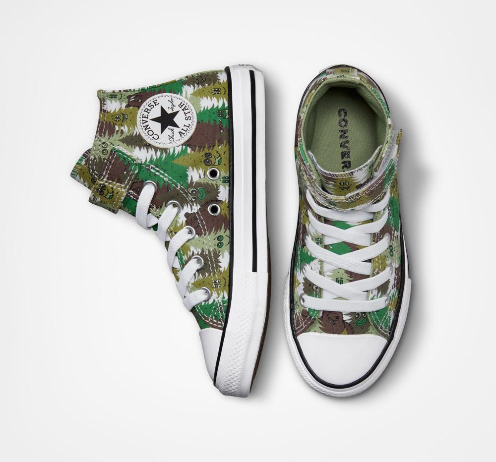 High Tops Tenis Converse Chuck Taylor All Star Easy On Forest Camo Little Kids Niño Blancas Verde Verde  Colombia |  QXOPW-6754