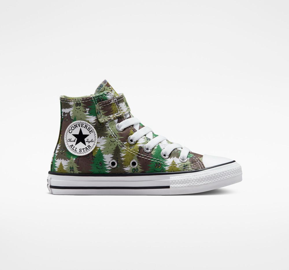 High Tops Tenis Converse Chuck Taylor All Star Easy On Forest Camo Little Kids Niño Blancas Verde Verde  Colombia |  QXOPW-6754