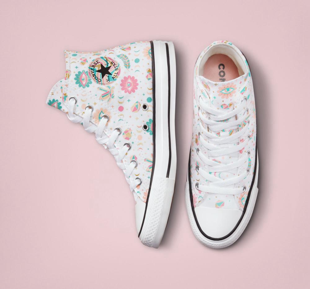 High Tops Tenis Converse Chuck Taylor All Star Mystic Gems Big Kids Niña Blancas Rosas Coral  Colombia |  RFGYL-0813