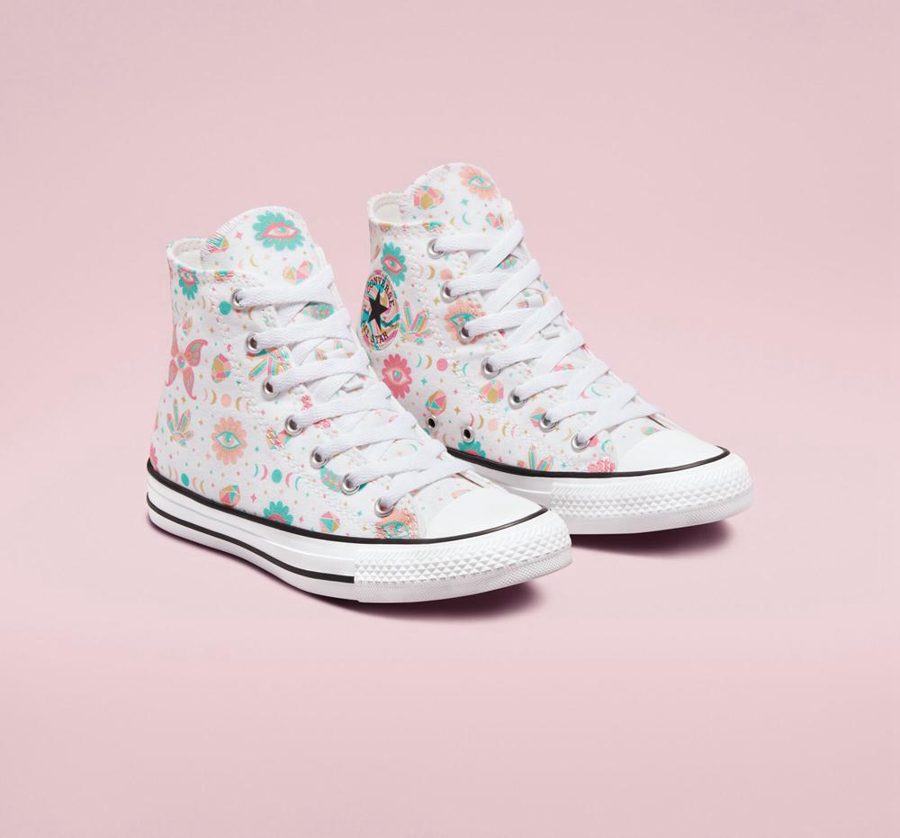 High Tops Tenis Converse Chuck Taylor All Star Mystic Gems Big Kids Niña Blancas Rosas Coral  Colombia |  RFGYL-0813
