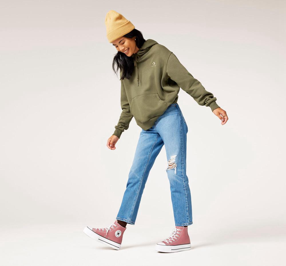 High Tops Tenis Converse Chuck Taylor All Star Lift Plataforma Canvas Mujer Burdeos Negras Blancas  Colombia |  RJVLF-2458