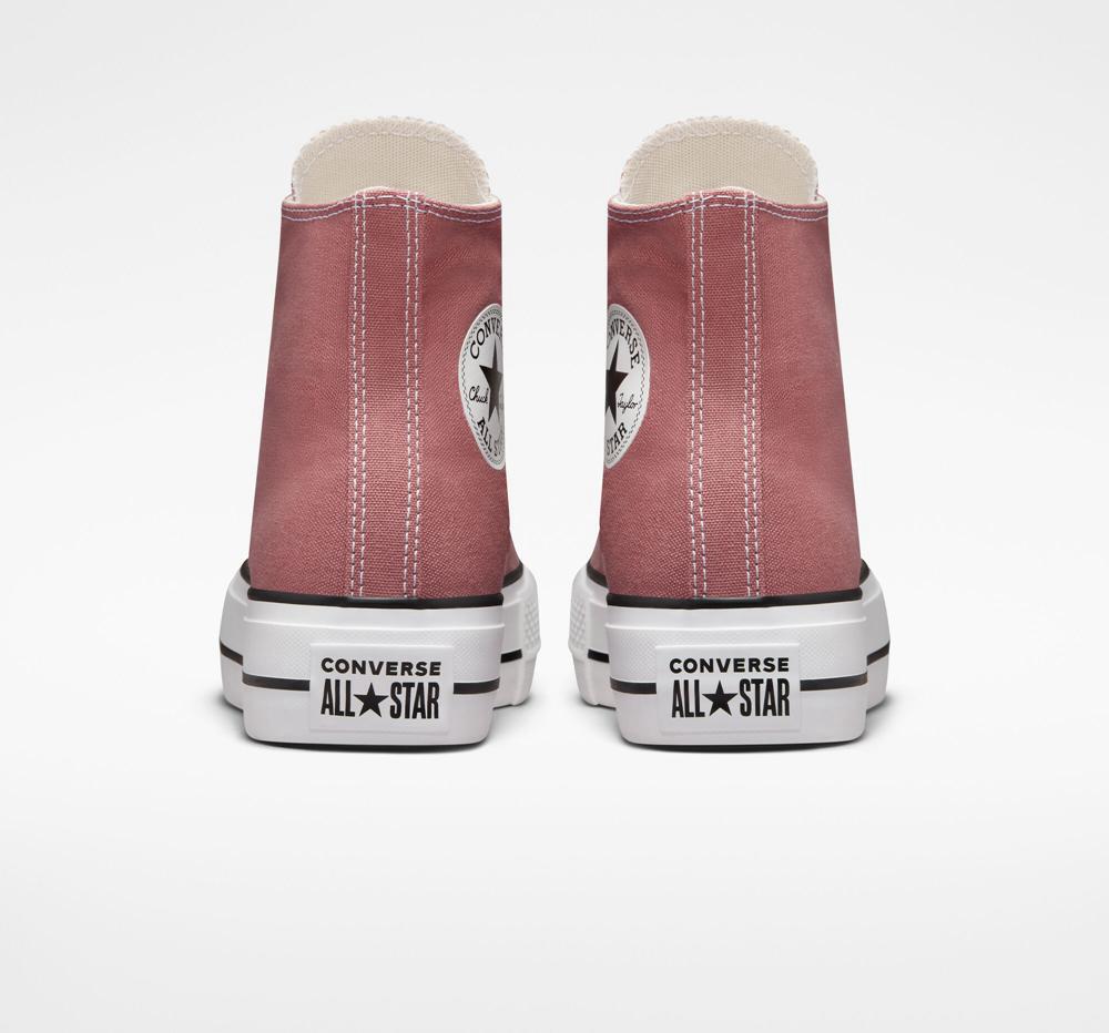 High Tops Tenis Converse Chuck Taylor All Star Lift Plataforma Canvas Mujer Burdeos Negras Blancas  Colombia |  RJVLF-2458