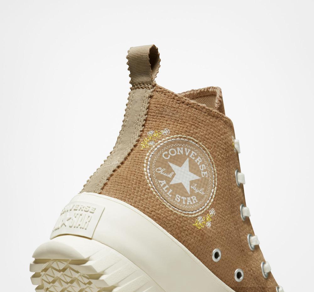 High Tops Tenis Converse Chuck Taylor All Star Lugged Plataforma 2.0 Autumn Embroidery Unisex Mujer Kaki  Colombia |  RKNAJ-5649