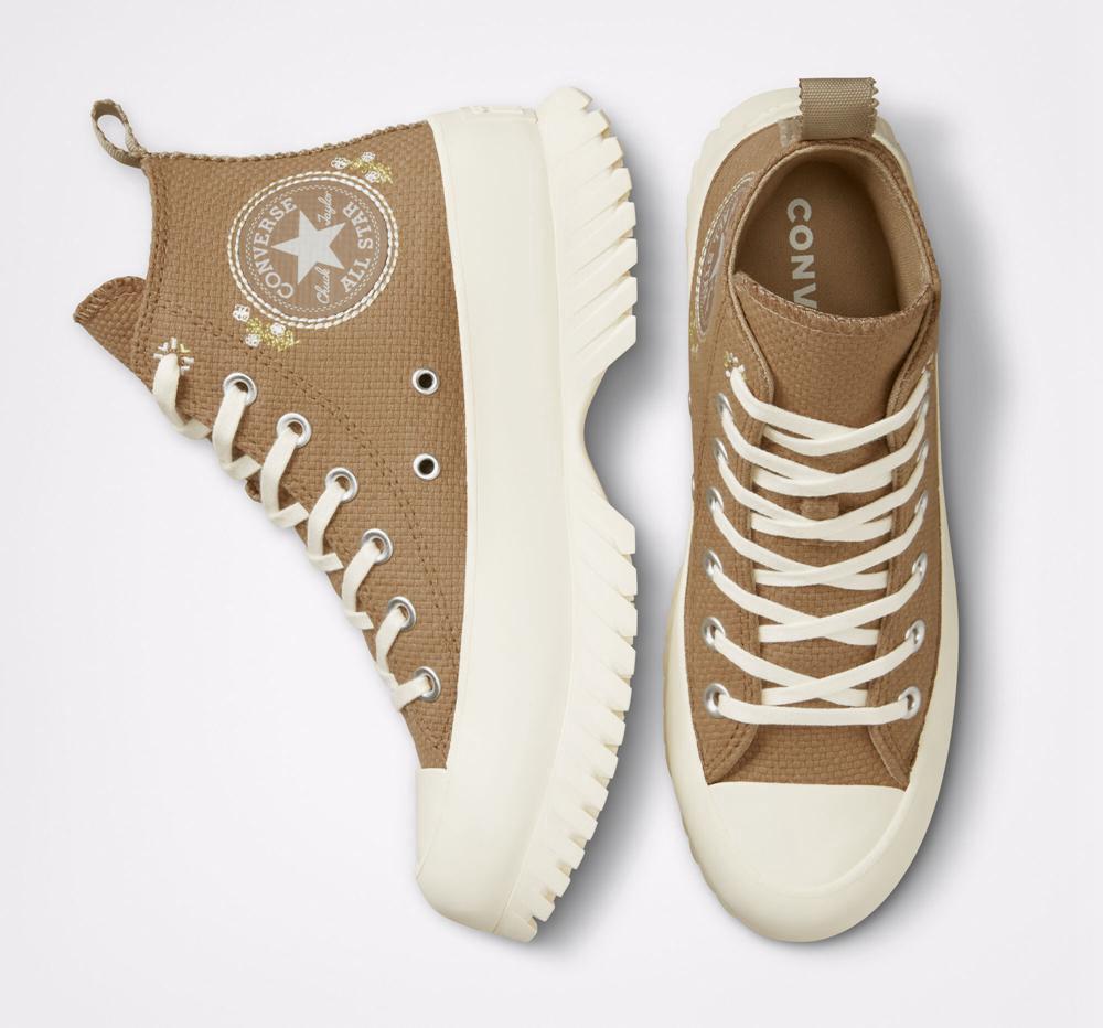 High Tops Tenis Converse Chuck Taylor All Star Lugged Plataforma 2.0 Autumn Embroidery Unisex Mujer Kaki  Colombia |  RKNAJ-5649
