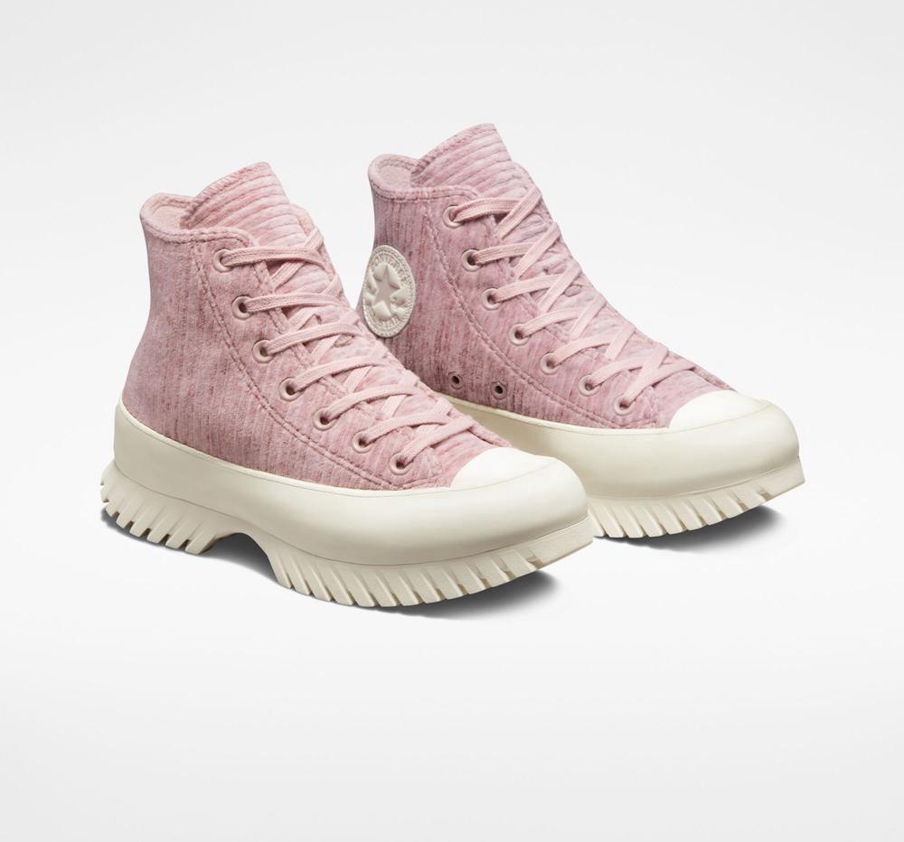 High Tops Tenis Converse Chuck Taylor All Star Lugged 2.0 Velour Unisex Hombre Rosas  Colombia |  THAZC-1894
