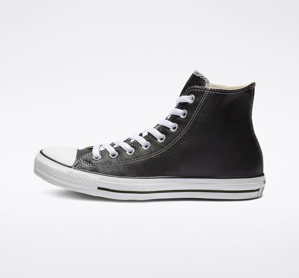 High Tops Tenis Converse Chuck Taylor All Star Leather Unisex Mujer Negras  Colombia |  TJYIB-6574
