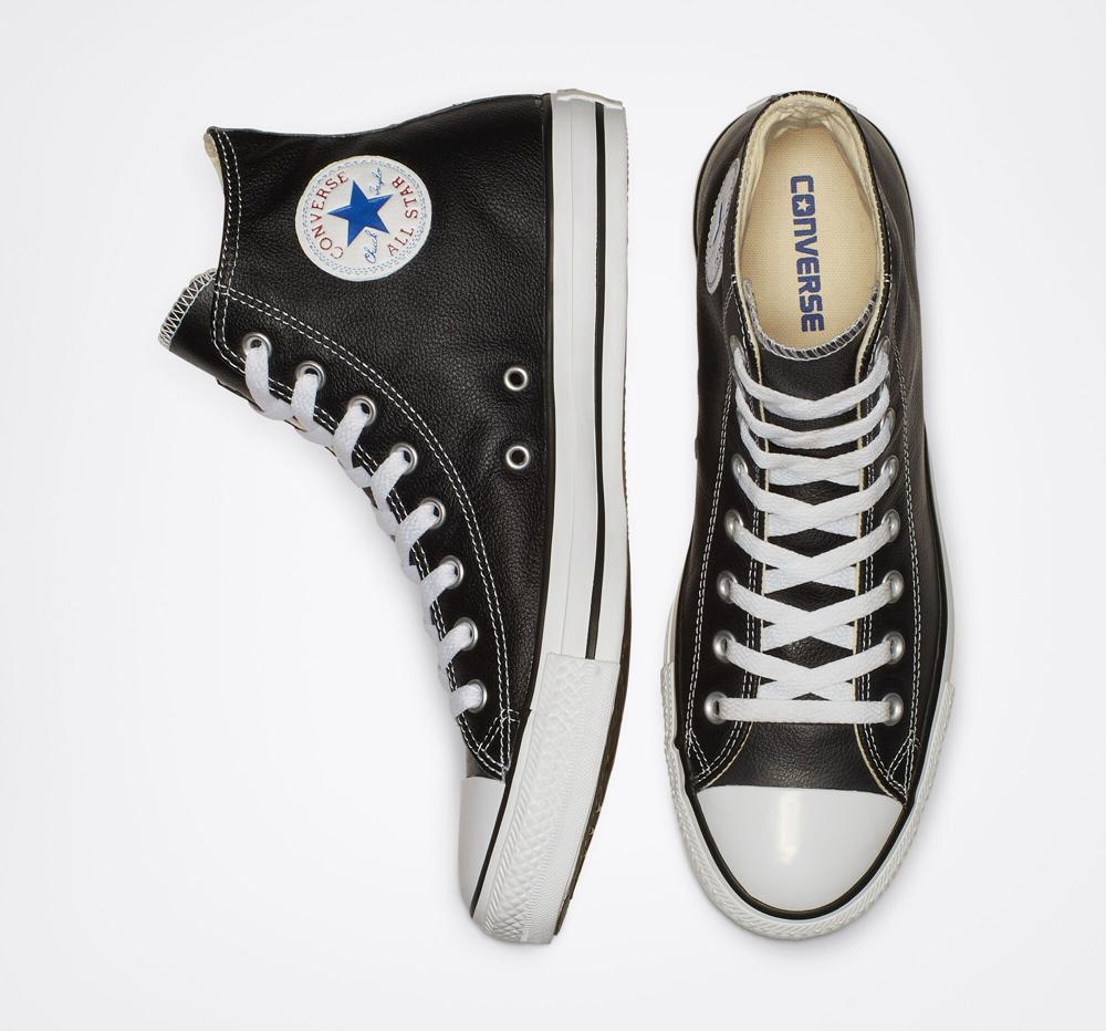 High Tops Tenis Converse Chuck Taylor All Star Leather Unisex Mujer Negras  Colombia |  TJYIB-6574