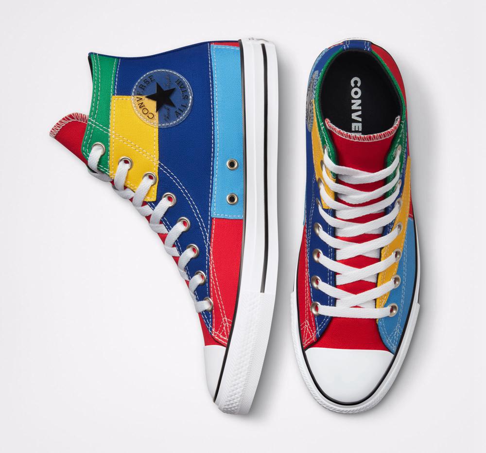 High Tops Tenis Converse Chuck Taylor All Star Patchwork Unisex Mujer Rojas Azules  Colombia |  TZMCJ-3817