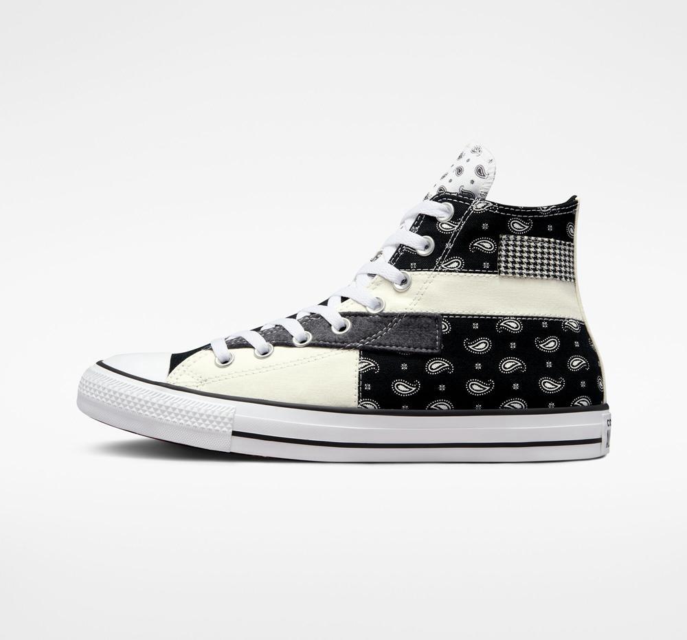 High Tops Tenis Converse Chuck Taylor All Star Hacked Patterns Unisex Hombre Blancas Negras Blancas  Colombia |  VMLTQ-5417