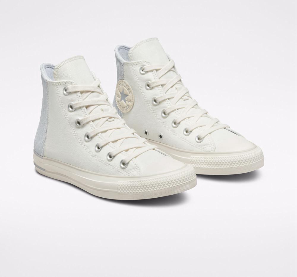 High Tops Tenis Converse Chuck Taylor All Star Velour Unisex Mujer Blancas  Colombia |  VNKYS-7250