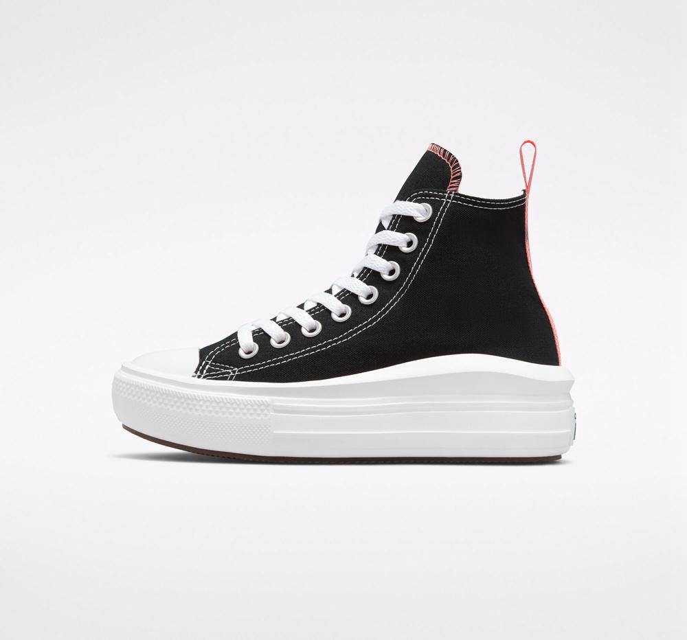 High Tops Tenis Converse Chuck Taylor All Star Move Plataforma Big Kids Niña Negras Rosas Blancas  Colombia |  WALIJ-5710