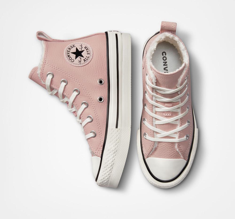 High Tops Tenis Converse Chuck Taylor All Star Eva Lift Plataforma Forro Leather Little Kids Niña Rosas Blancas  Colombia |  WOJPM-1820