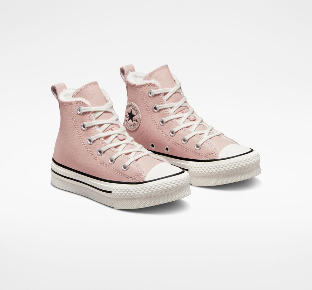 High Tops Tenis Converse Chuck Taylor All Star Eva Lift Plataforma Forro Leather Little Kids Niña Rosas Blancas  Colombia |  WOJPM-1820