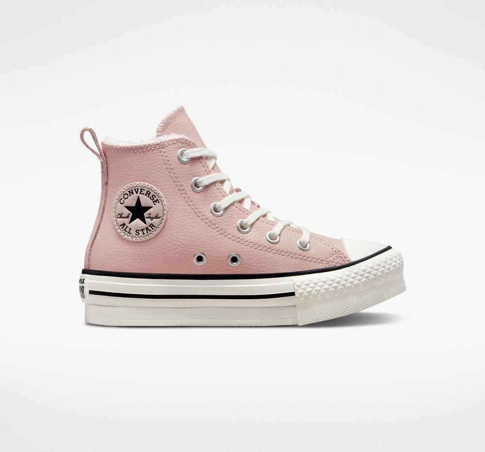 High Tops Tenis Converse Chuck Taylor All Star Eva Lift Plataforma Forro Leather Little Kids Niña Rosas Blancas  Colombia |  WOJPM-1820