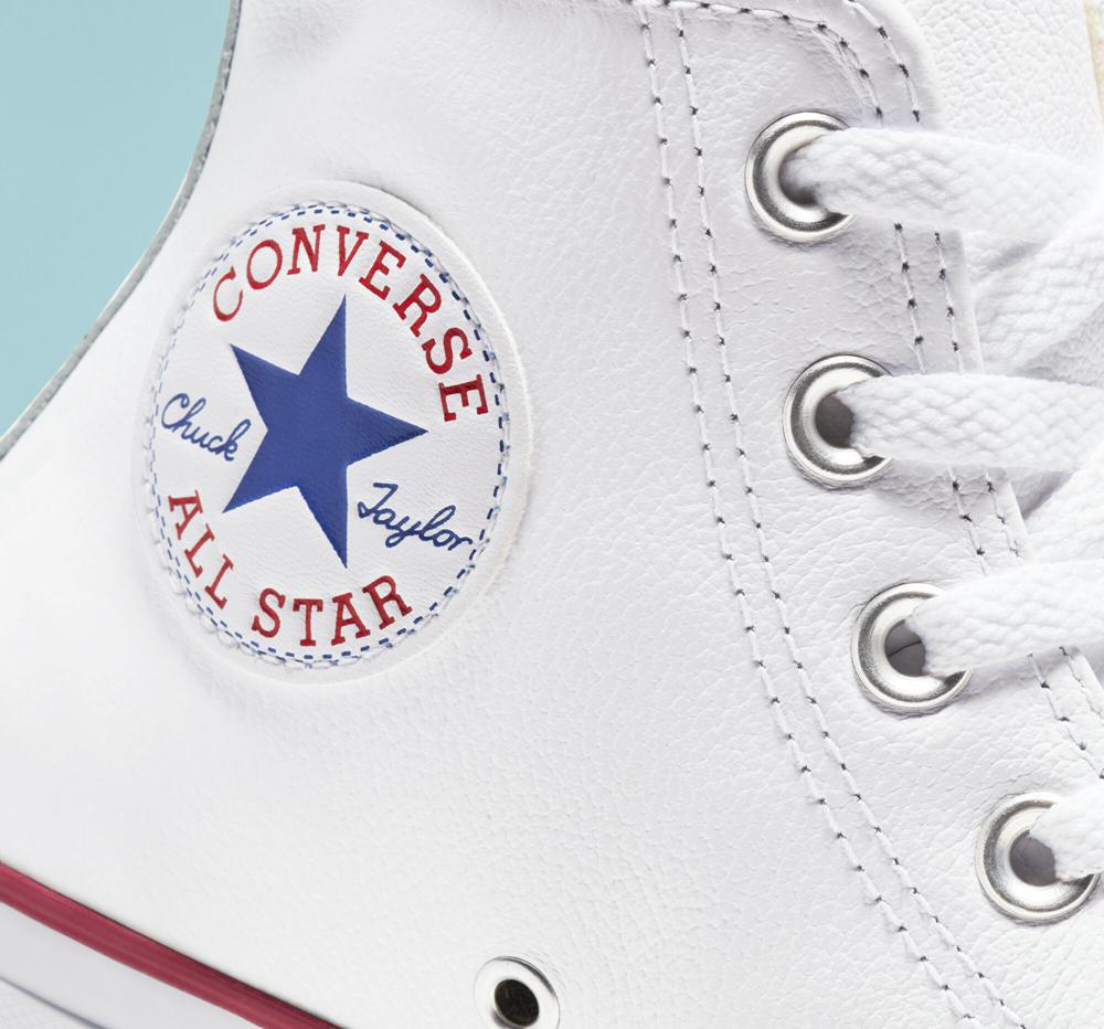 High Tops Tenis Converse Chuck Taylor All Star Leather Unisex Mujer Blancas  Colombia |  WULNE-2945