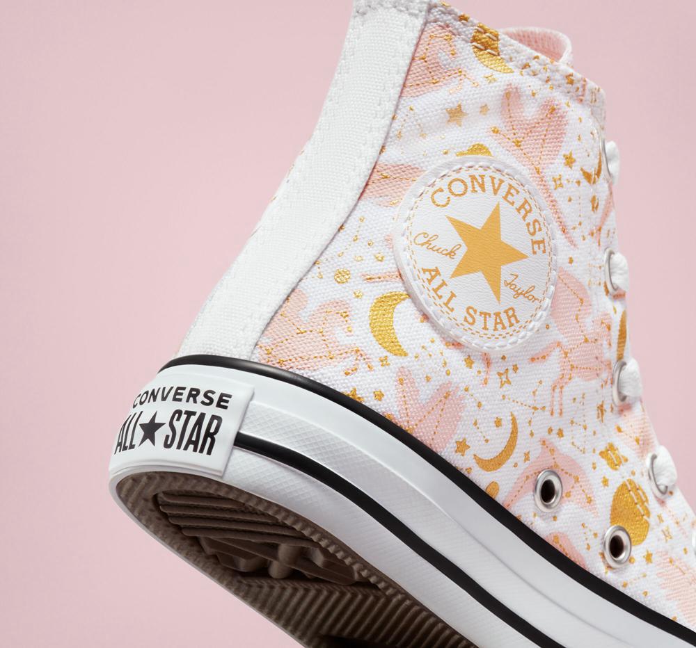 High Tops Tenis Converse Chuck Taylor All Star Constellations Big Kids Niño Blancas Rosas Doradas  Colombia |  WXBSO-4218