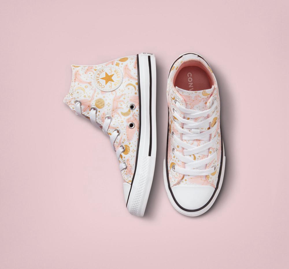 High Tops Tenis Converse Chuck Taylor All Star Constellations Big Kids Niño Blancas Rosas Doradas  Colombia |  WXBSO-4218